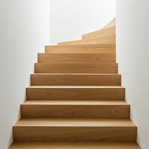 Modern staircase with wooden steps