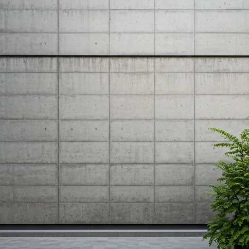Minimalist facade detail with concrete