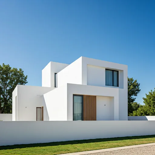 Modern minimalist home exterior white walls