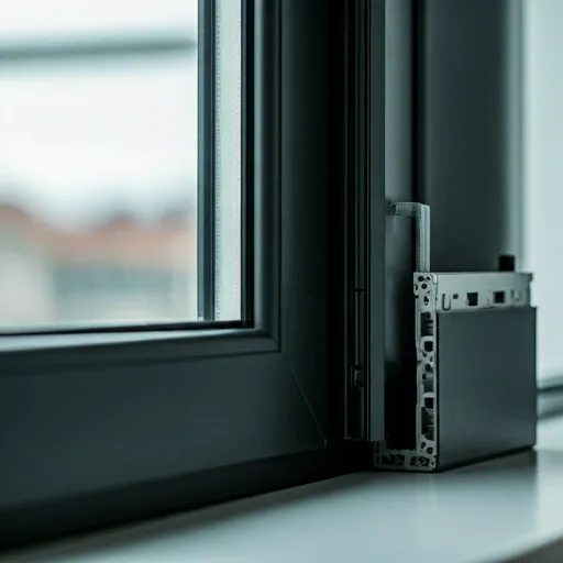 Close up of modern PVC window installation